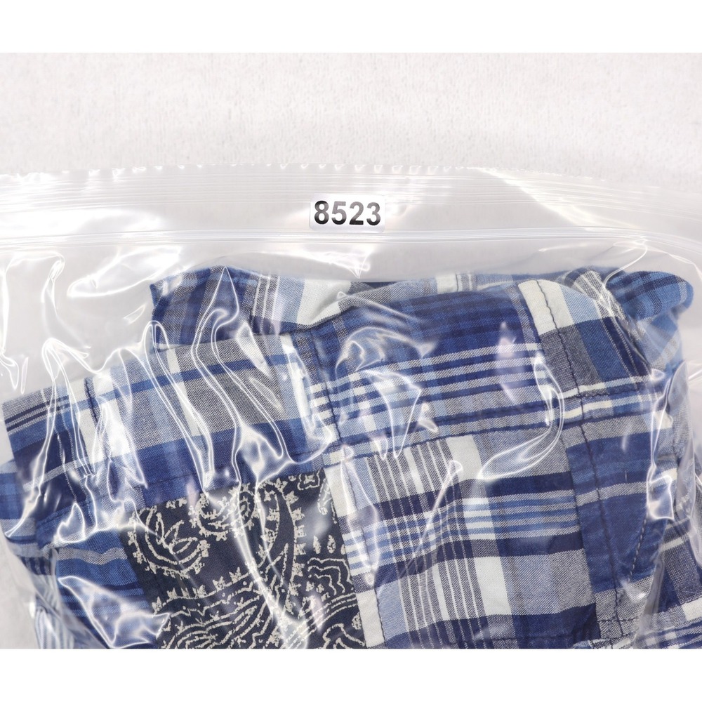 Polo Ralph Lauren Indian Madras Patchwork Shorts Mens 36 Blue Plaid Bandana - Picture 11 of 11